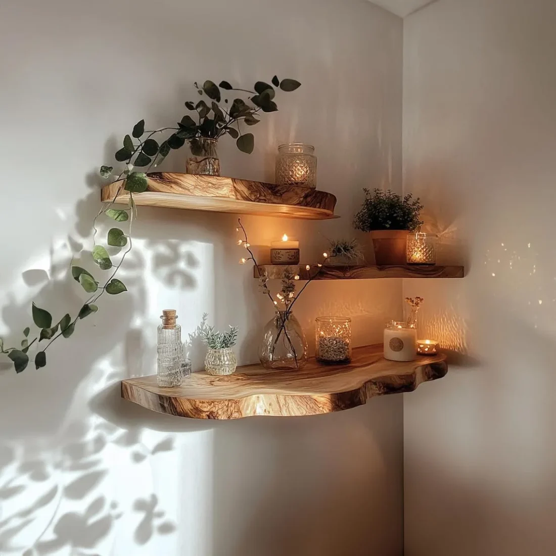 Rustic Walnut Floating Shelves – Handmade Kitchen & Bathroom Storage